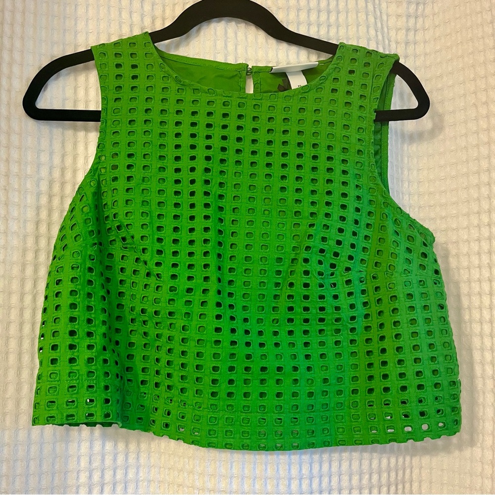 Kate Spade NY x Target Green Sleeveless Eyelet Top